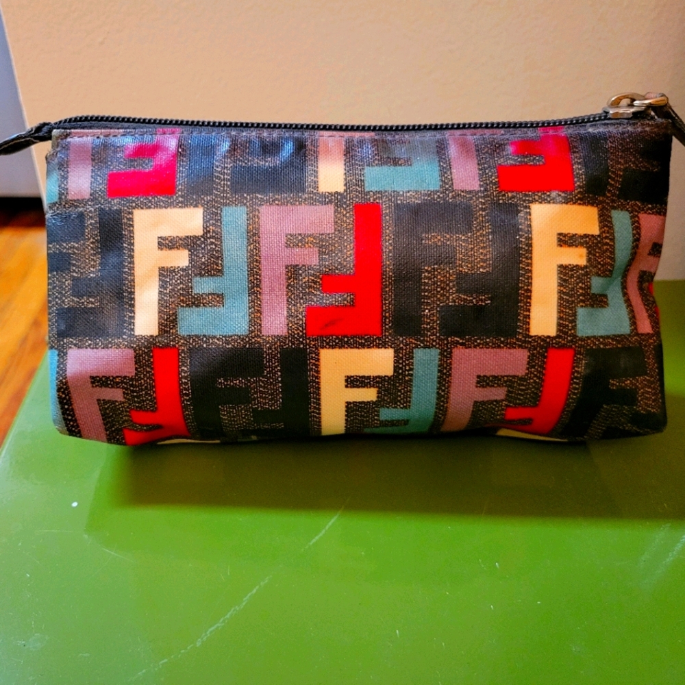 Authentic Vintage Multicolored Fendi Cosmetic Bag